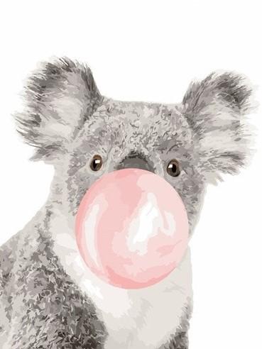 

Koala with Bubble gum – Paint By Numbers - 40*50CM, 501 Original