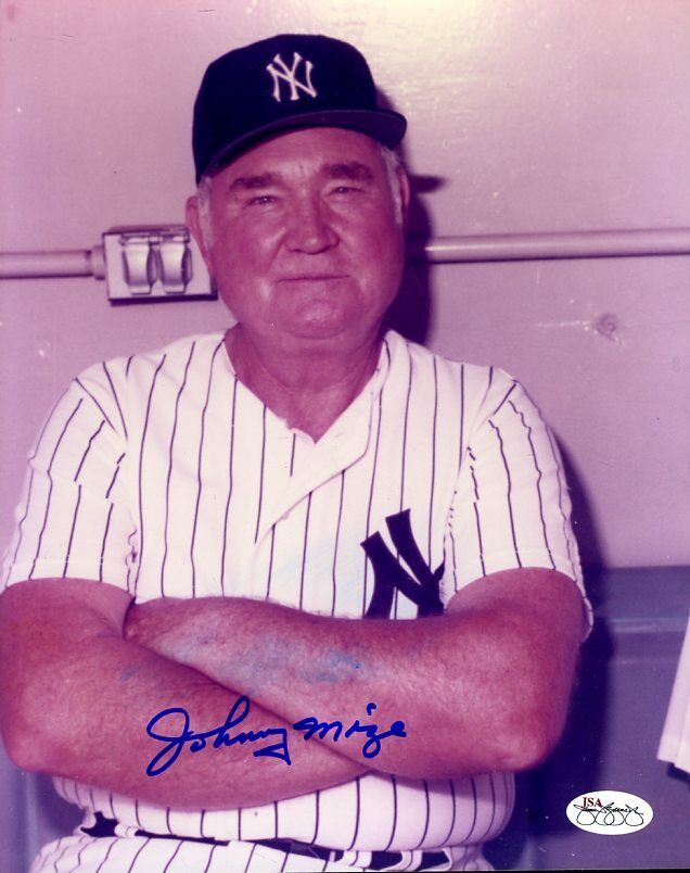 Johnny Mize Hof Signed Jsa Cert Sticker 8x10 Photo Poster painting Authenticated Autograph