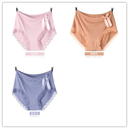 Big Sizes Panties of Large Size Clothing Laces Soft Ladies Plus Size Underwear Women Comfortable Briefs XL-5XL 3 Pieces