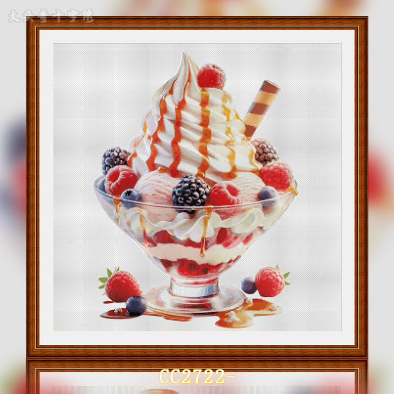 [CC2722-Sweet Berry Sundae Ice Cream]  Painting Fairy Cross Stitch