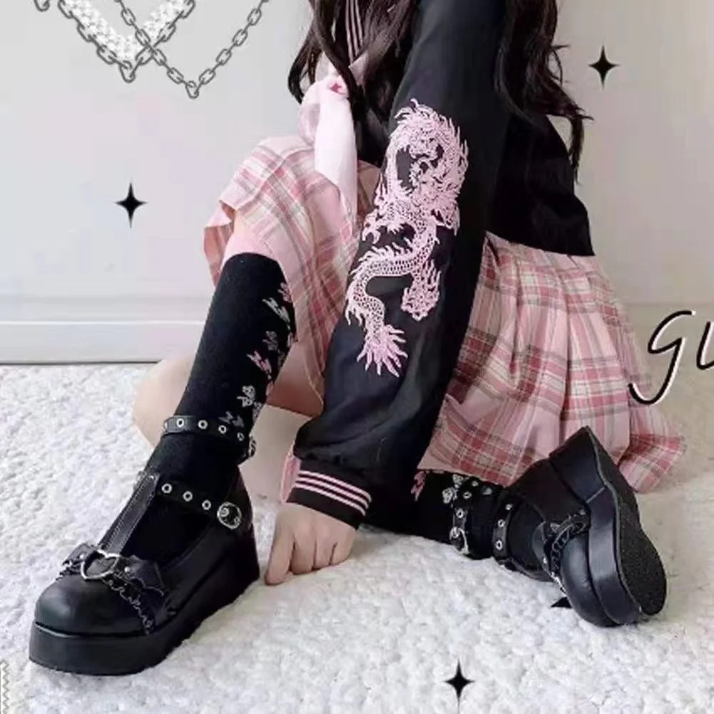 Women Creepers Platform JK Mary Jane Student Goth Ladies Loafers Gothic Lolita shoes Sweet jk uniform students shoes size 35-43