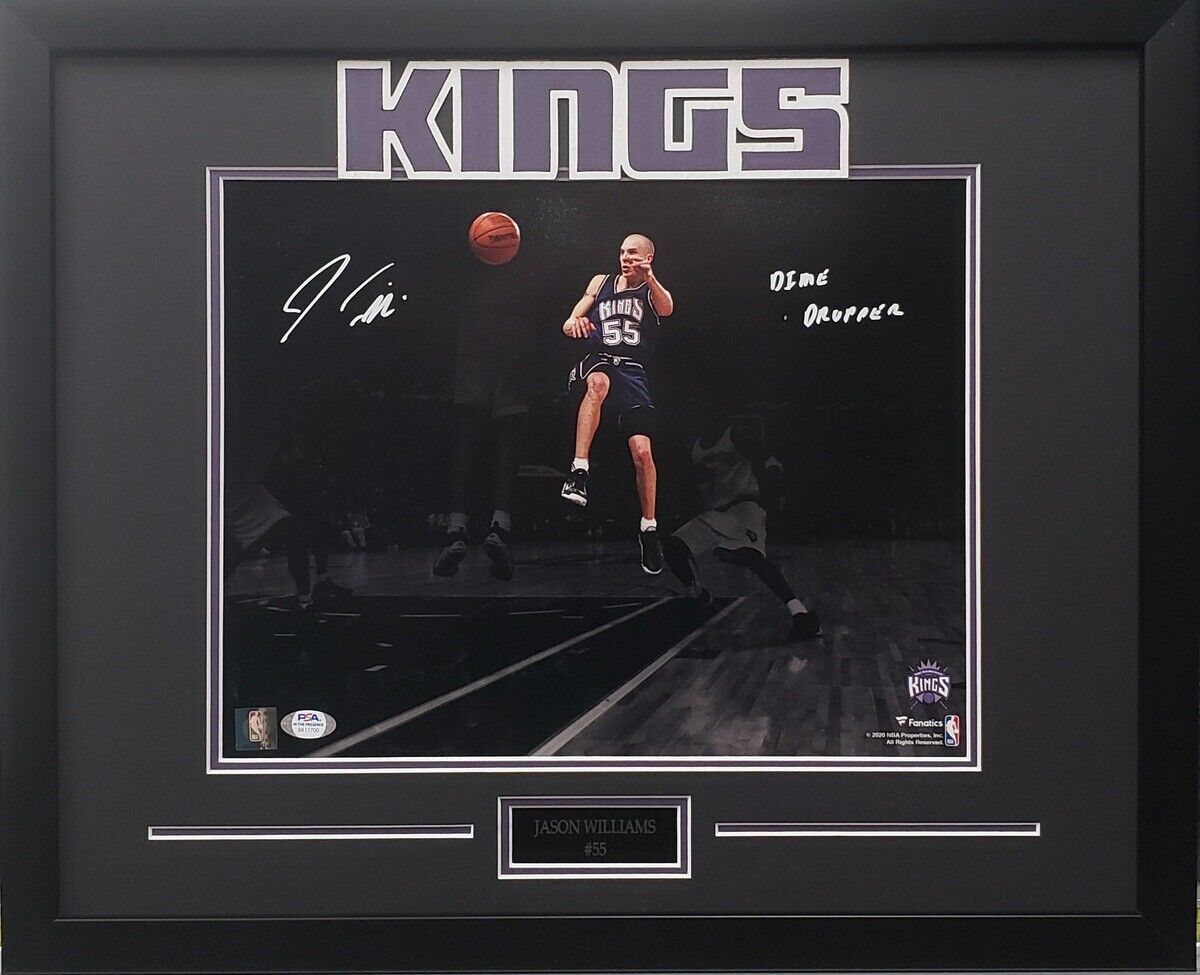 Jason Williams signed inscribed 11x14 framed NBA Sacramento Kings PSA Witness