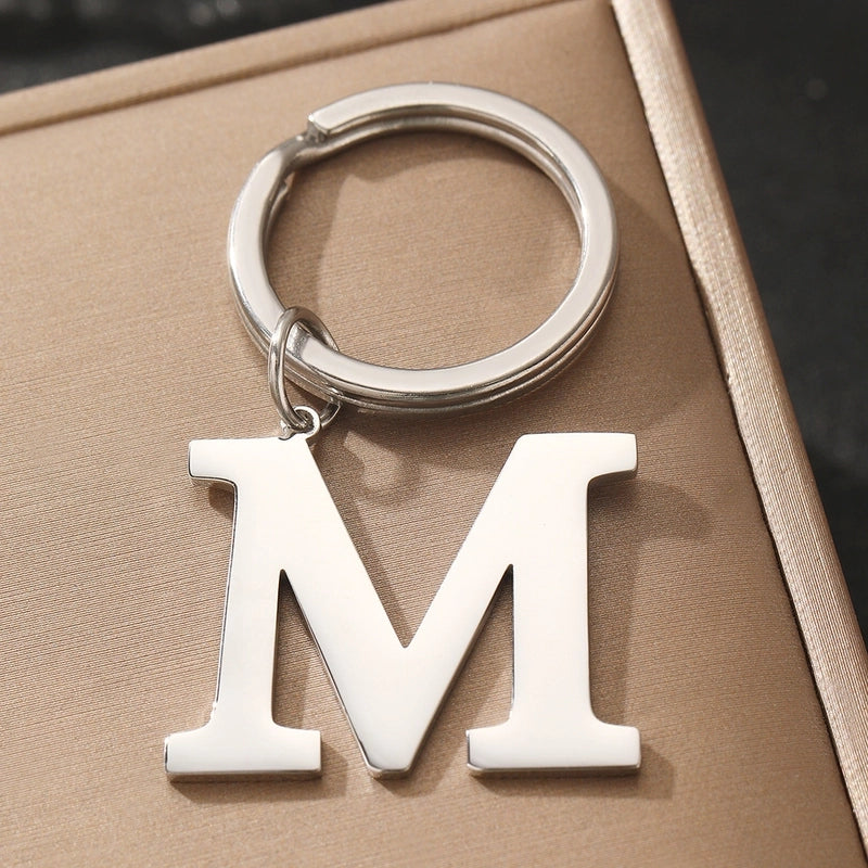 Basic Minimalist Letter 304 Stainless Steel Polishing Unisex Bag Pendant Keychain