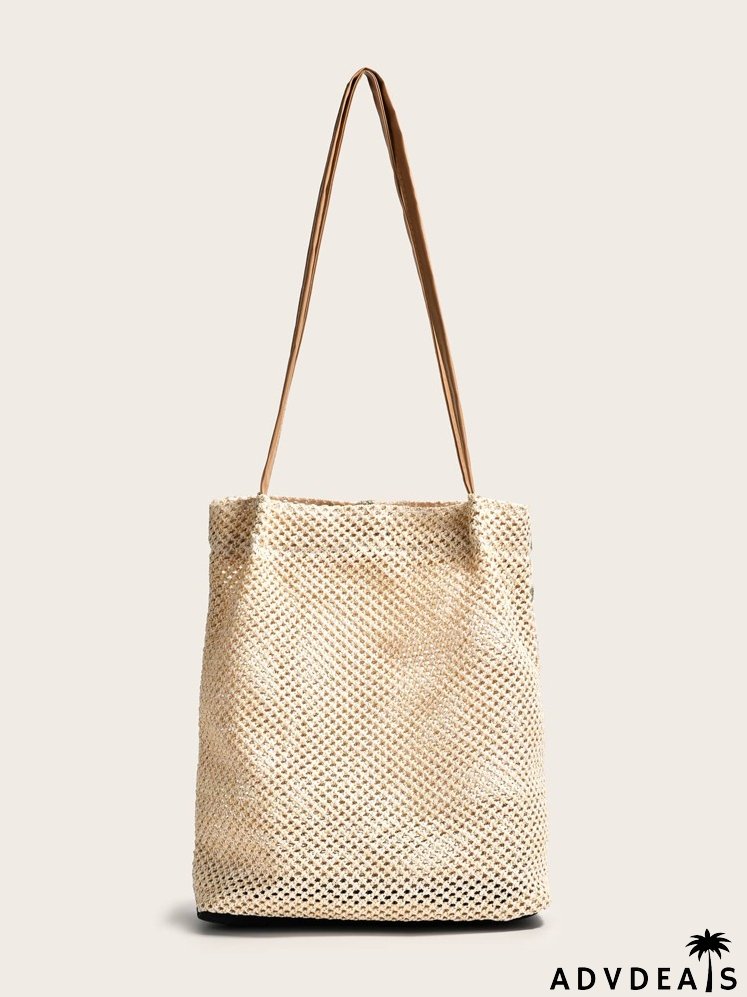 Floral Woven Tote Bag