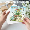 6pcs Diamond Painting Happy Birthdays Greeting Card with Envelope for Family Friends Holiday Gift Congratulations