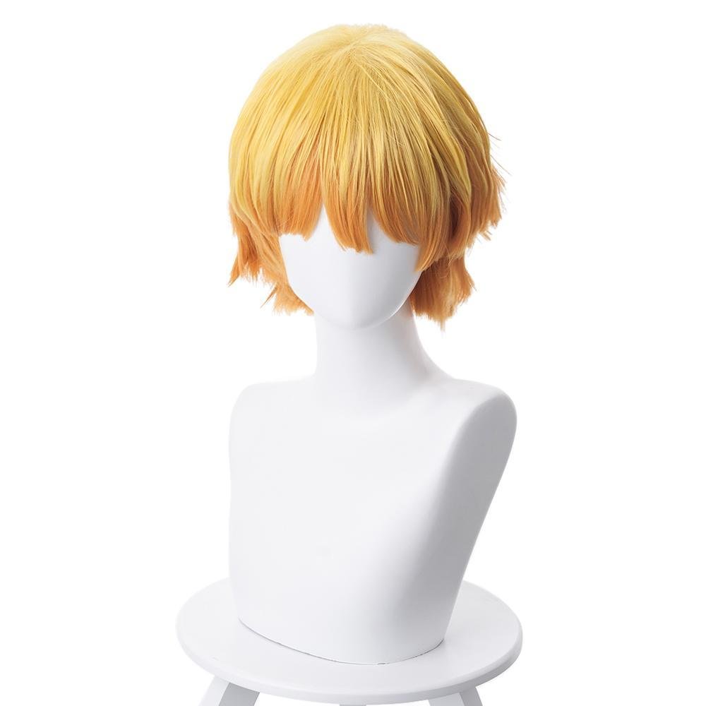 Blade Of Demon Destruction Agatsuma Zenitsu Outfit Cosplay Wig