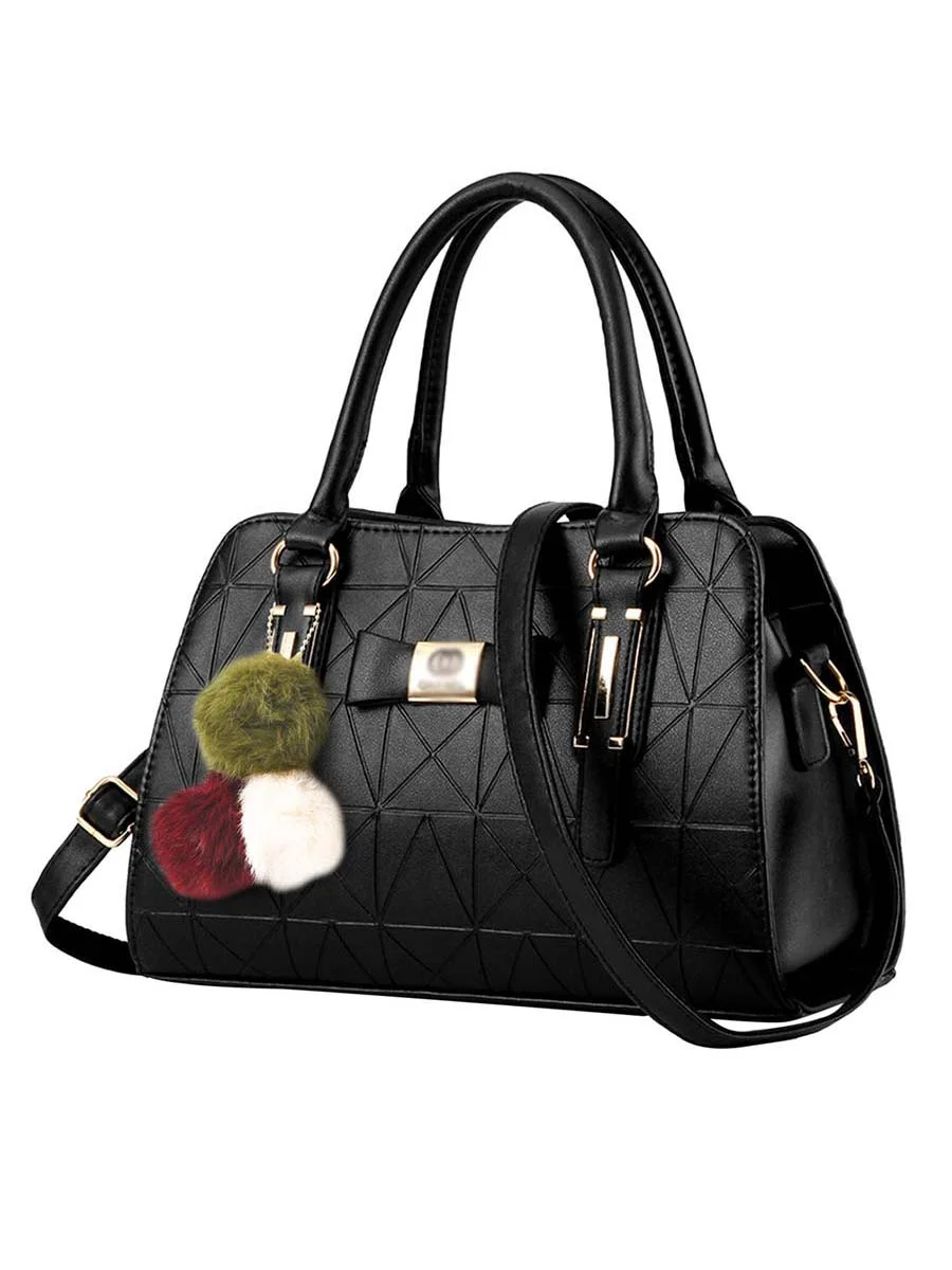 Boston Bag Geometric Pattern HandBag