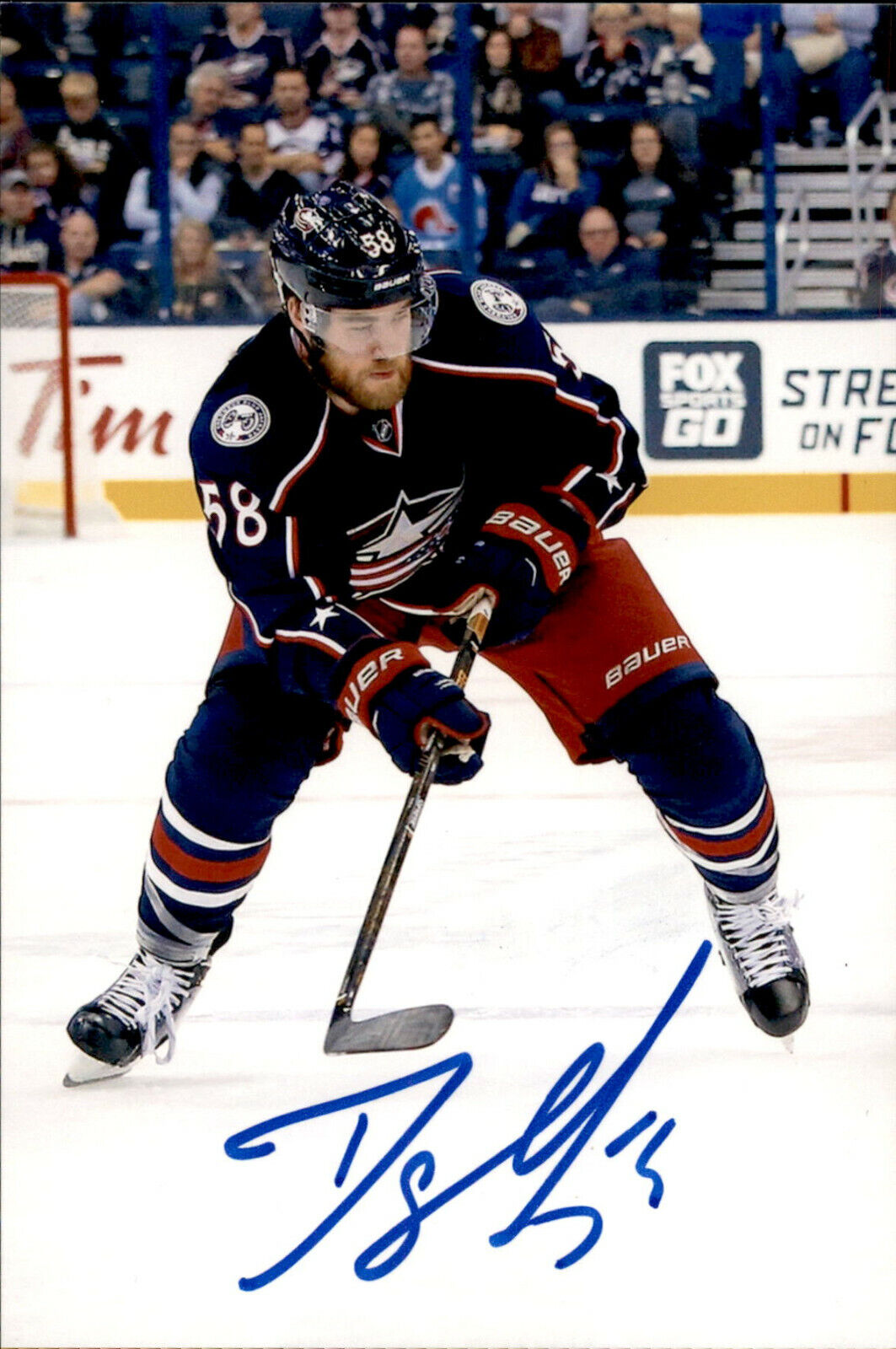 David Savard SIGNED 4x6 Photo Poster painting COLUMBUS BLUE JACKETS