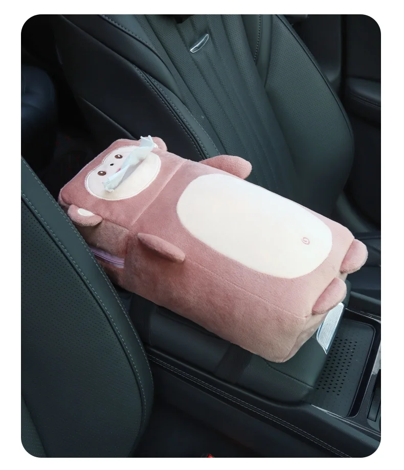 Creative Car Tissue Box Armrest Box Booster Pad 2-in-1