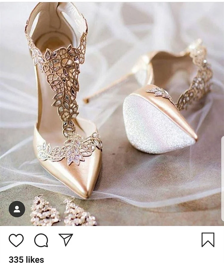 Custom Made Burnt-out T Strap Bridal Heels Vdcoo