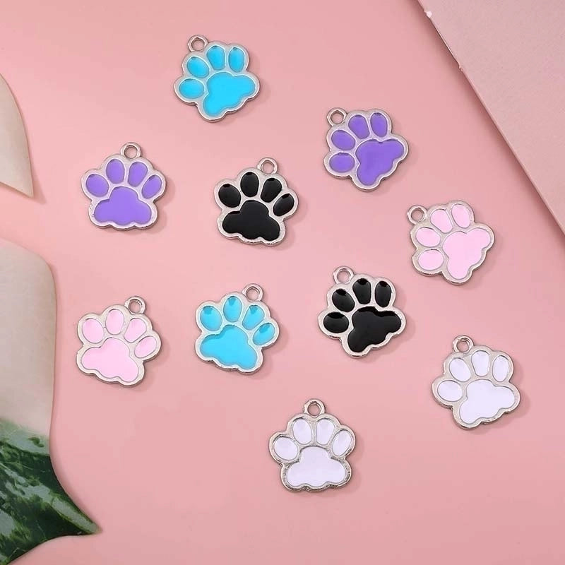 10 PCS/Package 16.1*17.3mm Aluminum-Magnesium Alloy White Footprint Jewelry Accessories Pendant