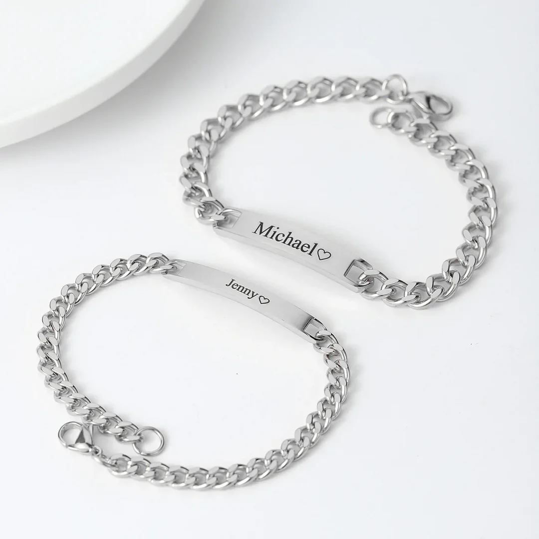 Couples Engraved Bracelet Set 