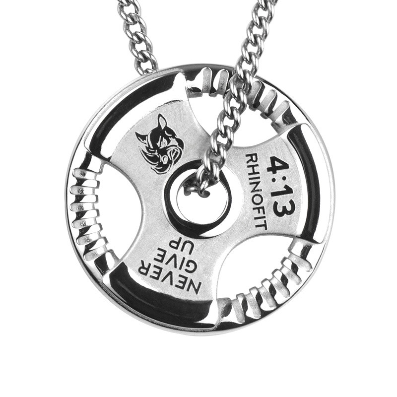 Dumbbell Hip-hop Necklace for Men - Titanium Steel Fitness Pendant