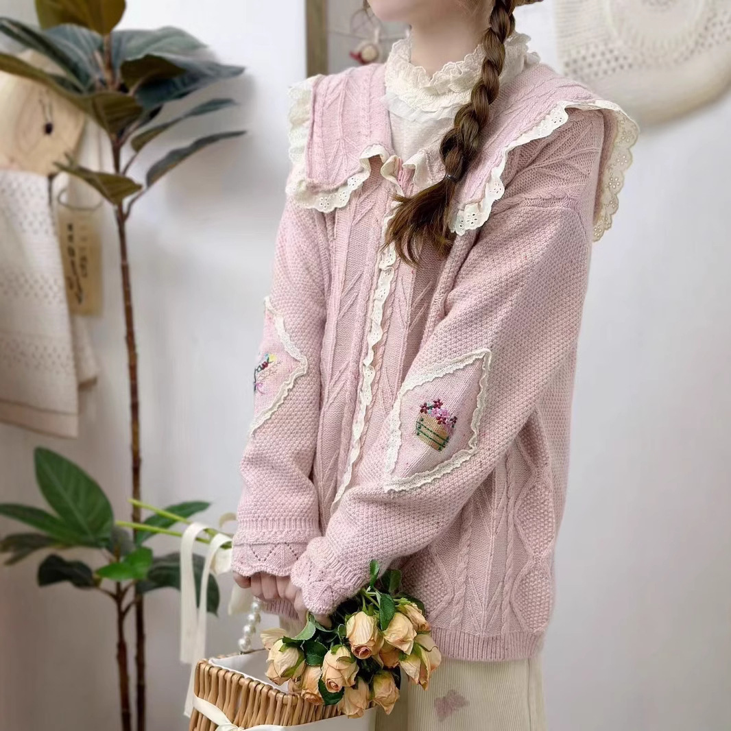 Chicfifth Sweater Women Winter Long Sleeve High Quality Autumn Vintage Top Knitted Cardigan