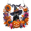 Diamond Painting Acrylic Halloween Pumpkin Wreath Hanging Pendant Kit for Decoration