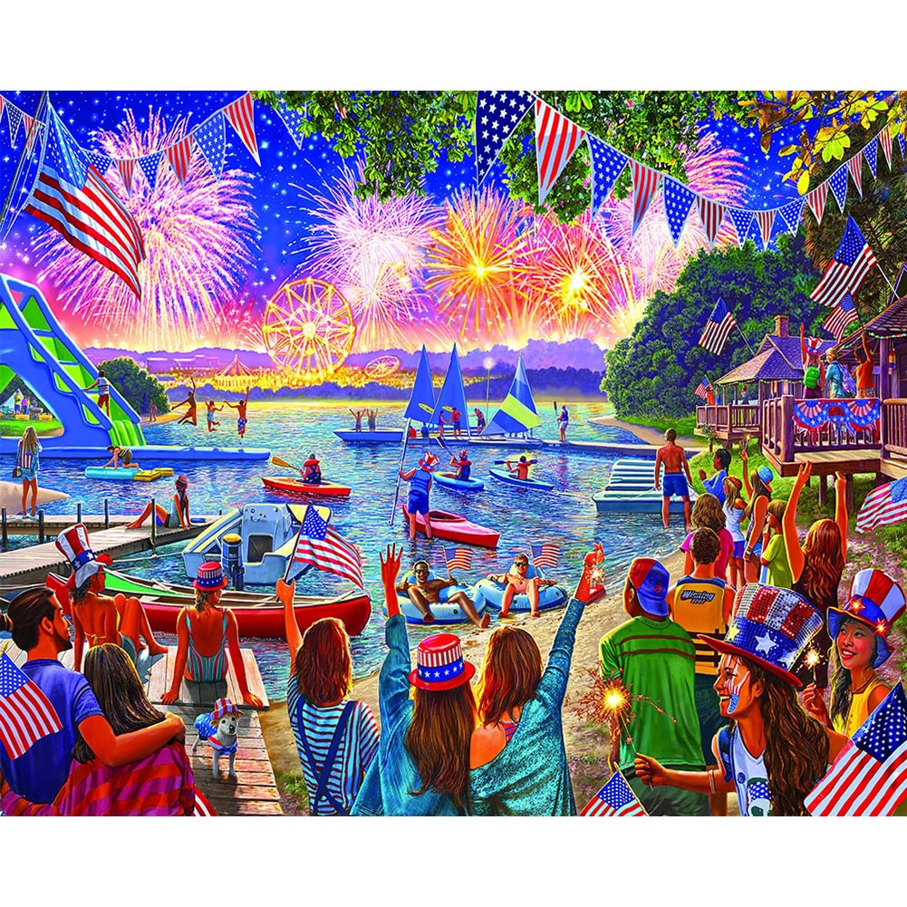 Fireworks - 11CT Stamped Cross Stitch(40*50cm)