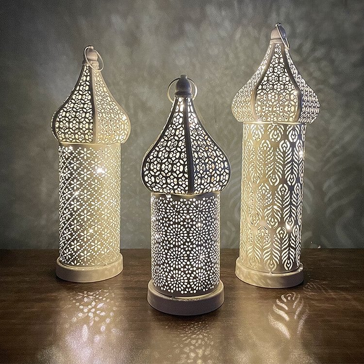 White Hollow Led Iron Wind Lamp - Appledas