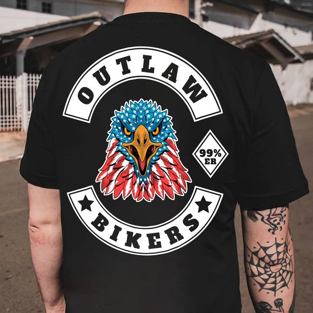 OUTLAW BIKERS Eagle Print Men's T-shirt