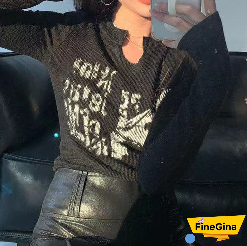 Blurry Long Sleeve Cotton T- Shirts