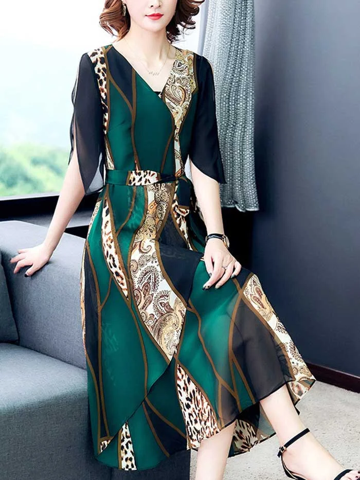 Women's new elegant printed dress