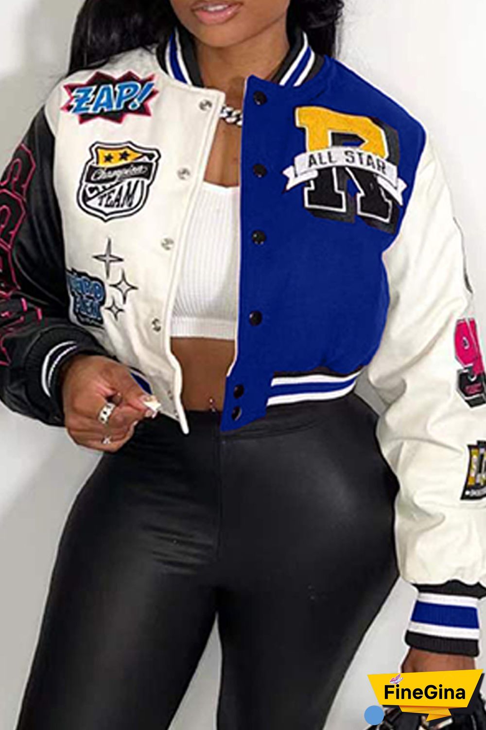 Red Casual Print Patchwork O Neck Outerwear