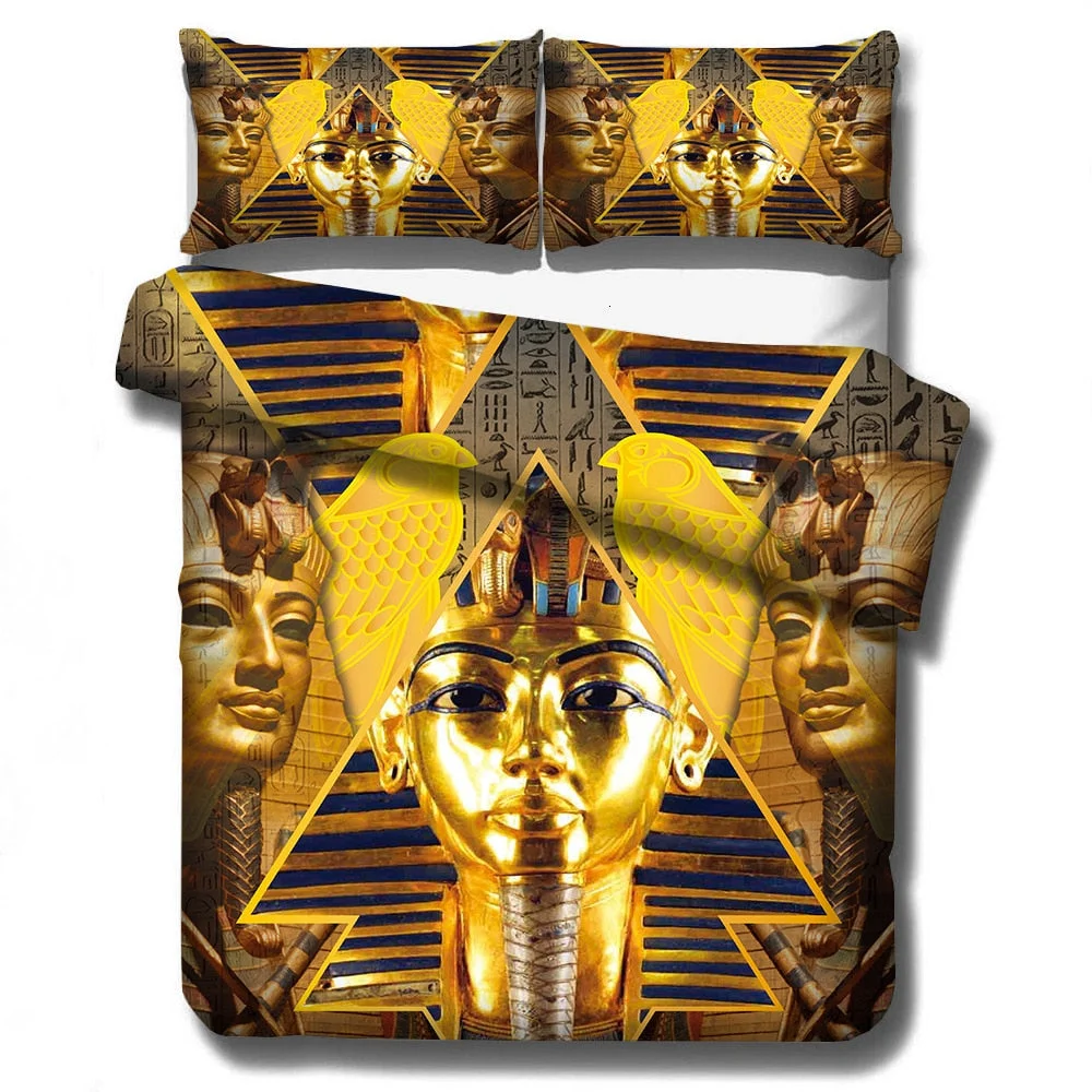 Bedding Set 3D Printed Egypt Fa Lao For Home Duvet Cover Set With Pillowcase 11 Sizes Bedclothes 2/3Pcs Luxury Home Textile
