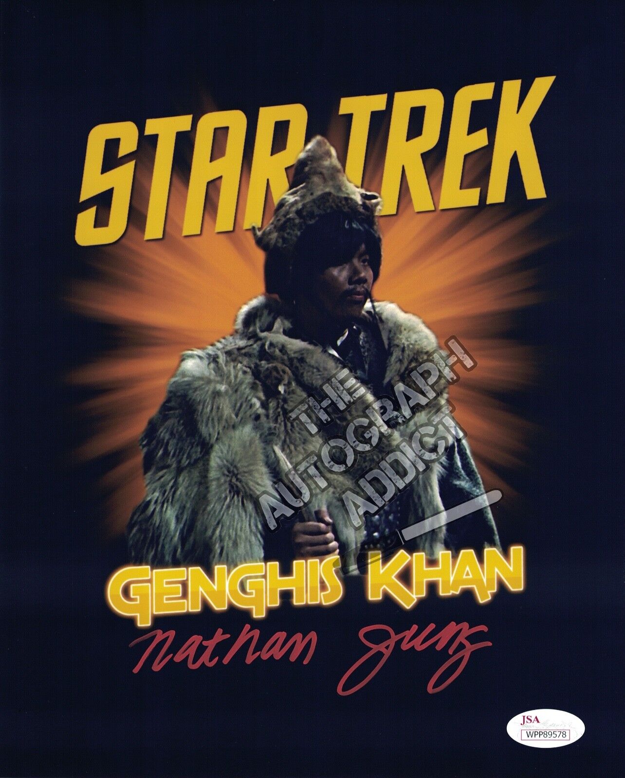 NATHAN JUNG Signed STAR TREK 8x10 GENGHIS KHAN Photo Poster painting IN PERSON Autograph JSA COA