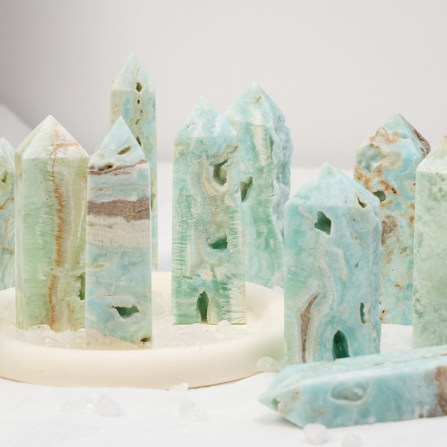  Hemimorphite Quartz Crystal Obelisk