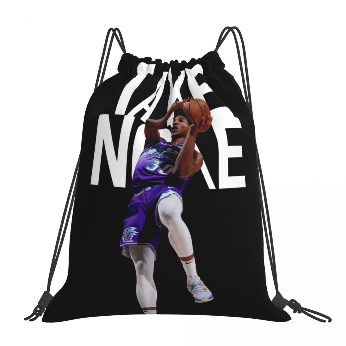 Utah Jazz Ochai Agbaji Waterproof Adjustable Lightweight Gym Drawstring Bag