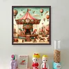 >SALE<Full Embroidery Eco-cotton Thread 11CT Print Carousel Cross Stitch Kit 50x50cm