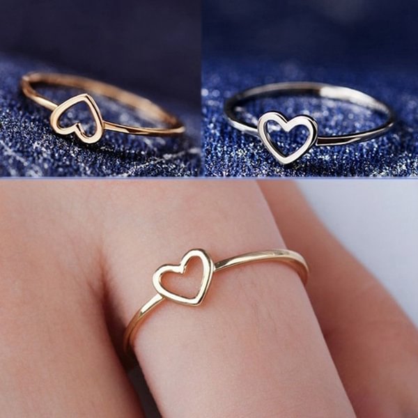 Gold & Silver & Rose Gold Ring Good Friends Heart Ring Heart Shape Promise Band Love Rings Women Party Ring Friendship Gift Jewelry (Size: 5-11)