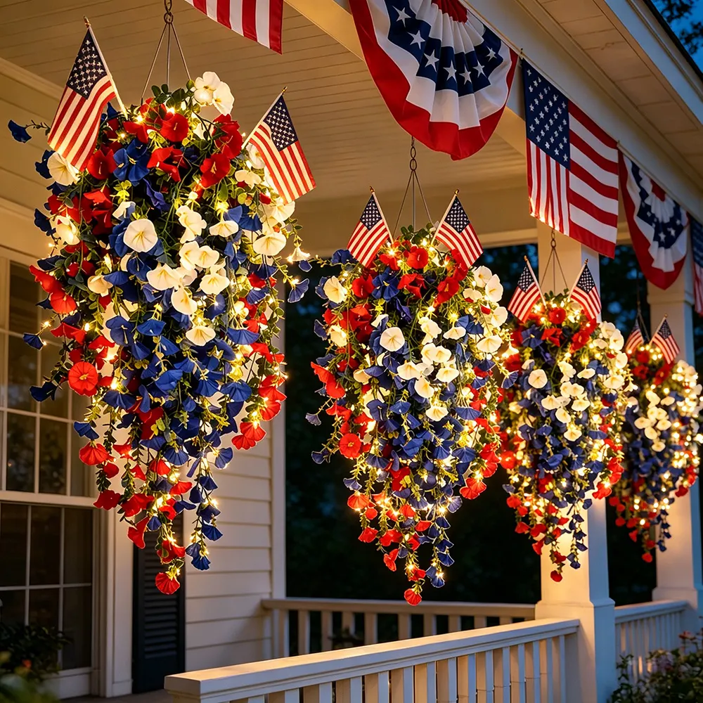 ✨Independence Day Hot Sale❤️🤍💙 🇺🇸 Red. White & Blue Flowers for America's 250th &ndash; Perfect for Porch & Party 💐