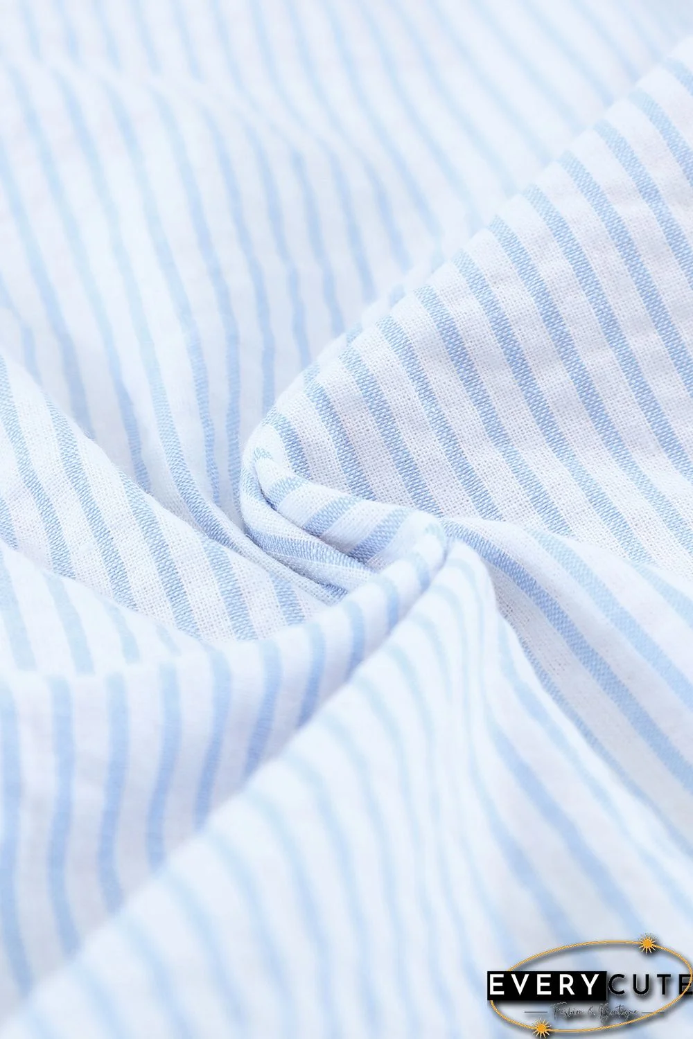 Pink Colorblock Ruffled Trim Pocket Striped Shirt