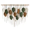 (Finished Product)Bohemian Handmade Leaf Wall Art No Drilling Handmade Craft Macrame Wall Decor Handmade Woven Leaf Tapestry for Apartment Living Room Bedroom Nursery Backdrop