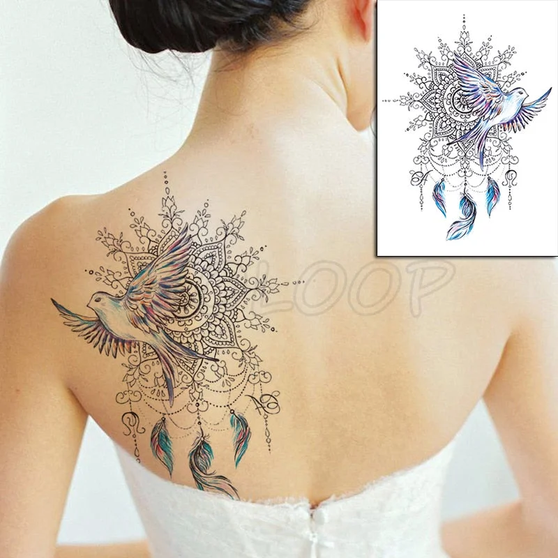 Temporary Tattoo Stickers Sexy Rose Heart-shaped Wreath Fake Tatto Waterproof Tatoo Back Leg Arm Belly Big Size for Women Girl