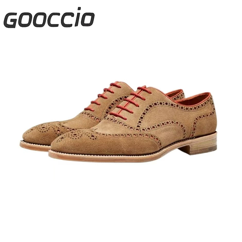 TF198 Prenium Suede Calf-Skin Dress Shoes/Oxford Shoes For Men GOOCCIO   