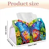 Blue Butterfly DIY PULeather Diamond Painting Tissue Box for Adults Beginners Decorative Diamond Art Paper Storage Holder for Living Room Bedroom Bathroom Table Decor