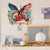 (US Local)DIY Wooden Eagle and Flower DIY Diamond Painting Art Hooks Kit