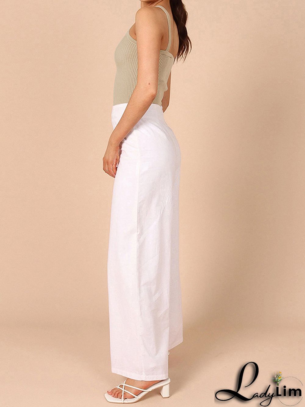Skinny Sleeveless Solid Color Halter-Neck Vest Top