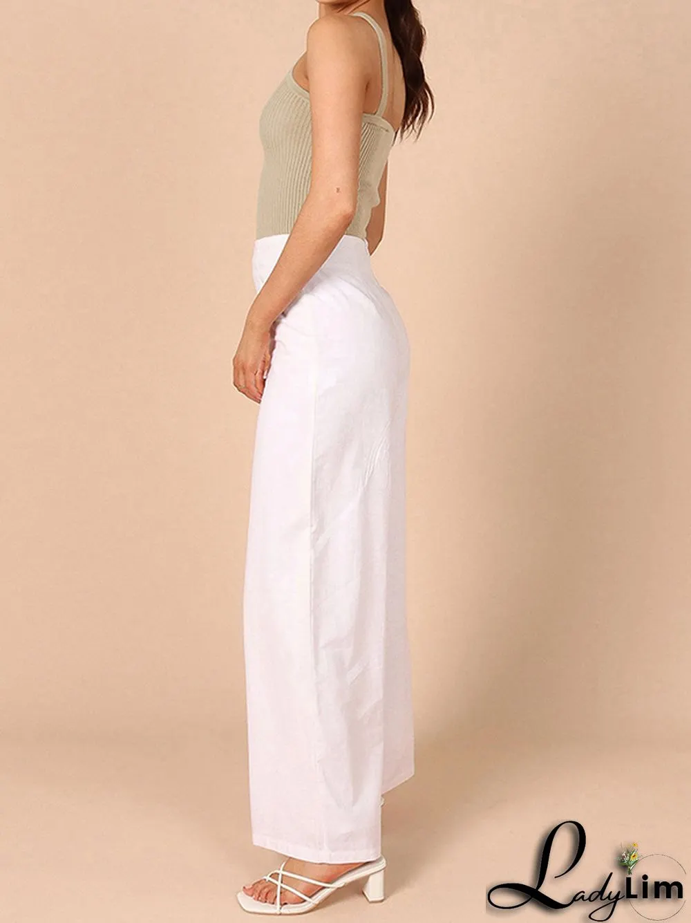 Skinny Sleeveless Solid Color Halter-Neck Vest Top
