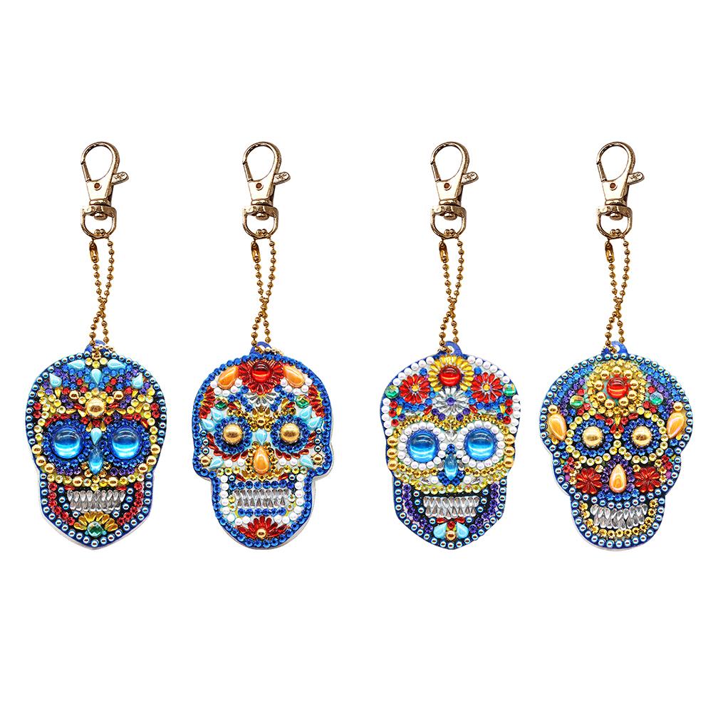 

4pcsd Skull-DIY Creative Diamond Keychain, 501 Original