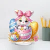 (US Only)2D Flat Easter Bunny Egg DIY Double-Sided Diamond Painting Desktop Decorations