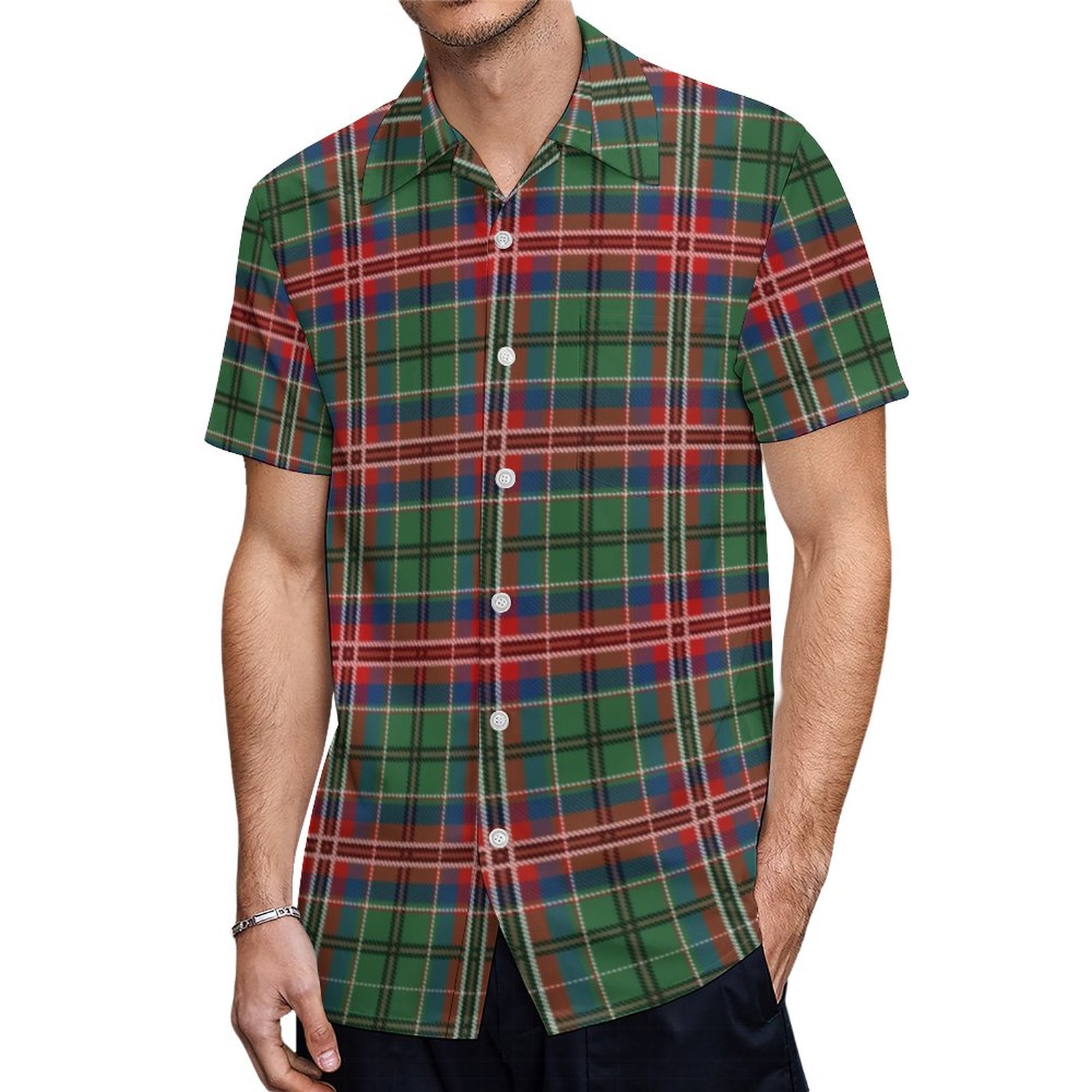 Mcculloch Plaid Tartan Scottish Clan Pattern Hawaiian Shirt Mens Button Down Tropical Hawaii Beach Shirts