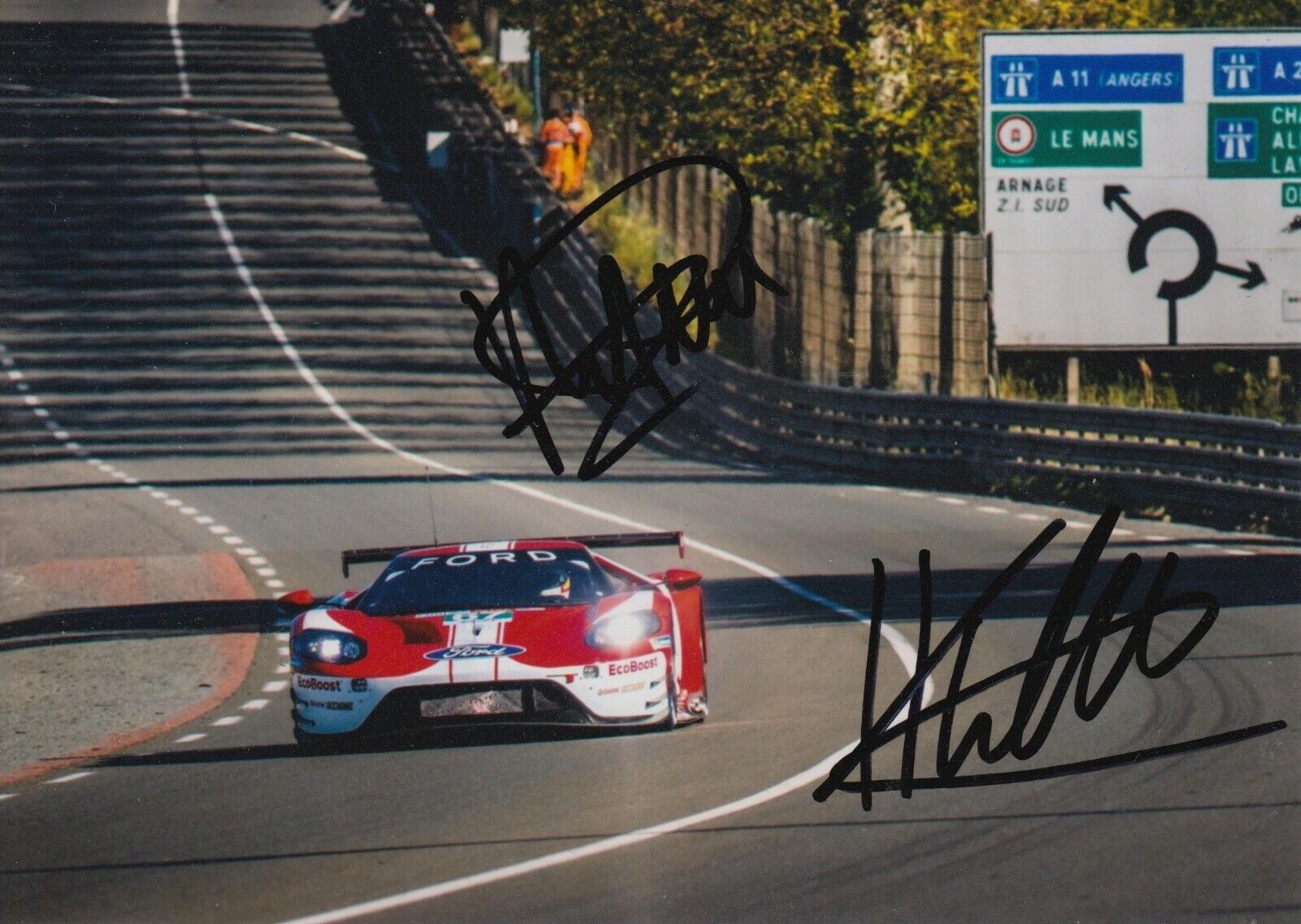 Priaulx, Tincknell Hand Signed Ford GT 7x5 Photo Poster painting 2019 Le Mans.