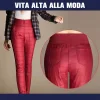 Pantaloni imbottiti a vita alta da donna