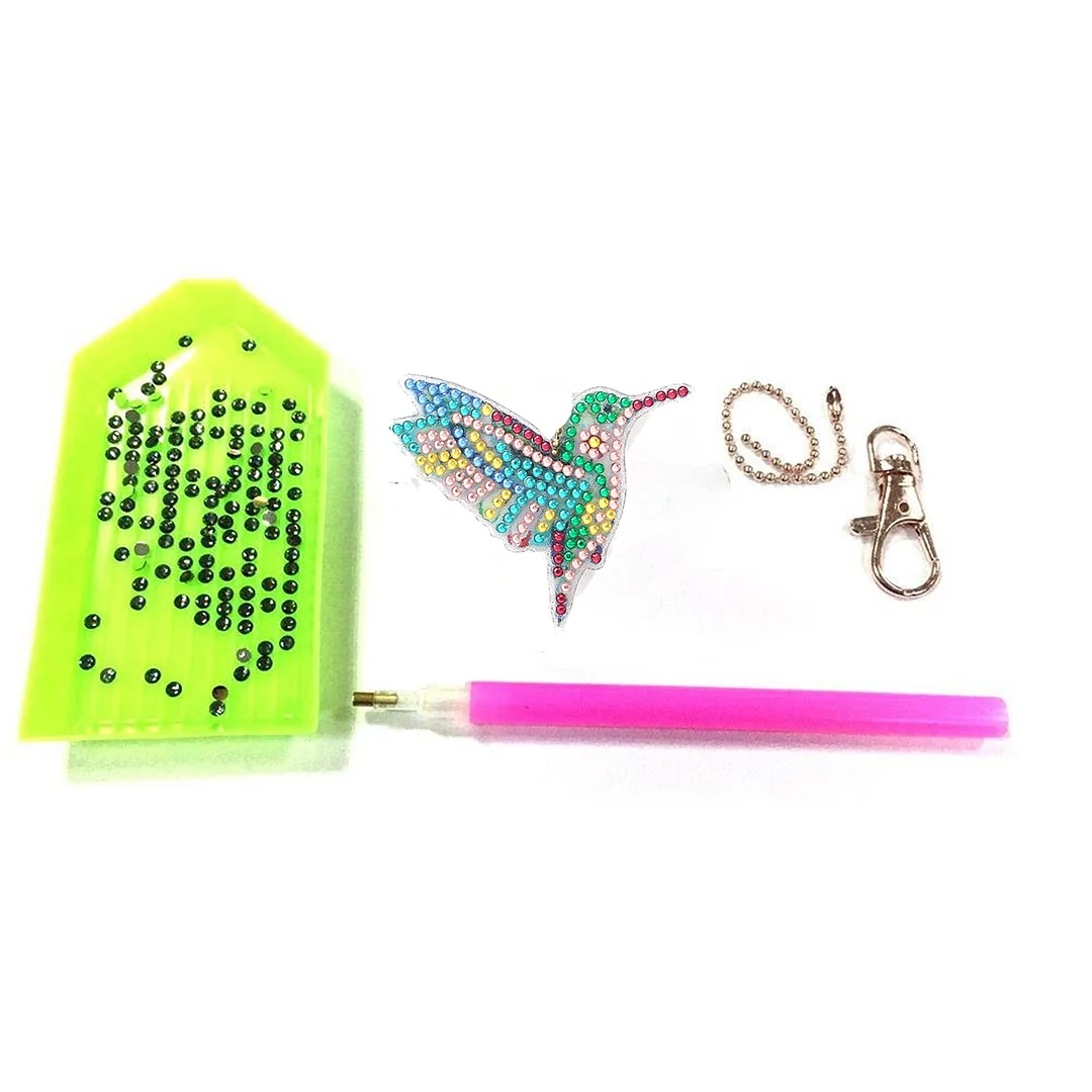 4pcs DIY Diamond Painting Keychain - Hummingbird(Double Sided)