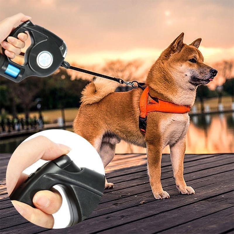 Retractable Dog Leash With Flashlight - vzzhome