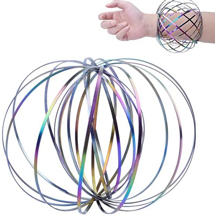 3/5SETS Magic Ring Game for Kids Arm Bracelet Kinetic Spiral Flow Ring Spring Toy 3D Kinetic Ring Spring Bracelet