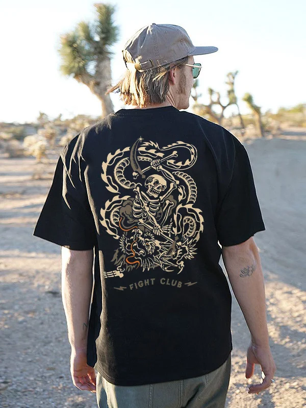 Fight Club Skull Printed Men's T-shirt