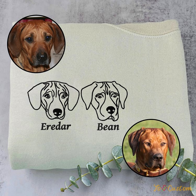 TOSCUSTOM™ Rhodesian Ridgeback Sweatshirt or Hoodie Custom Embroidered Gift 